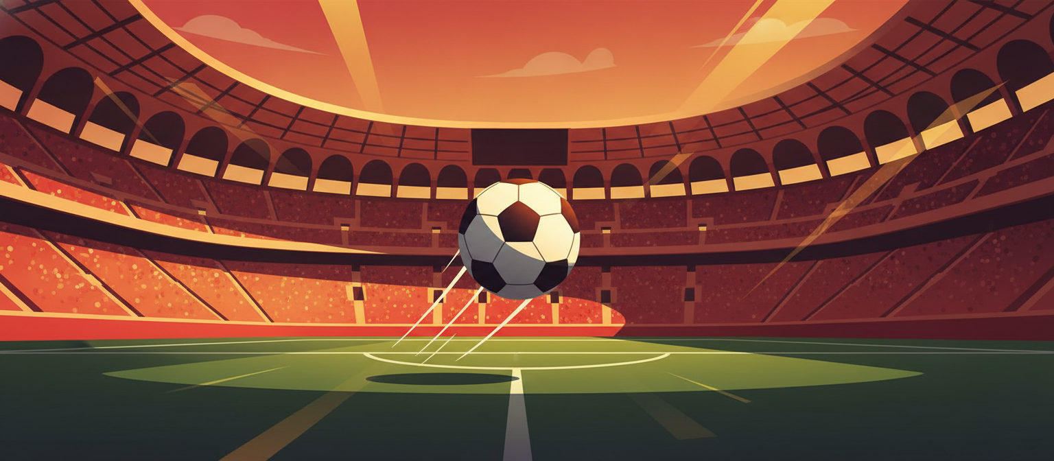Illustration of a Spanish football stadium representing La Liga streaming