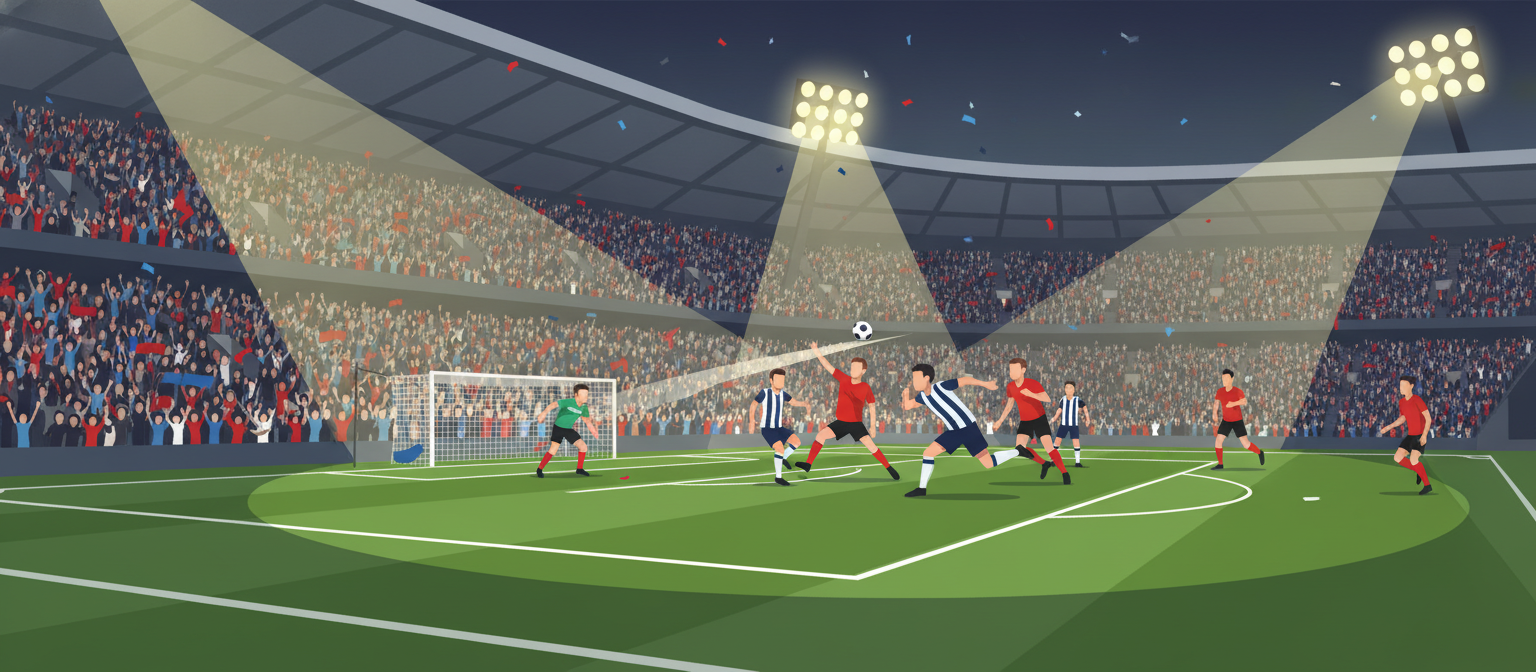 Illustration of an English football promotion match representing Championship streaming